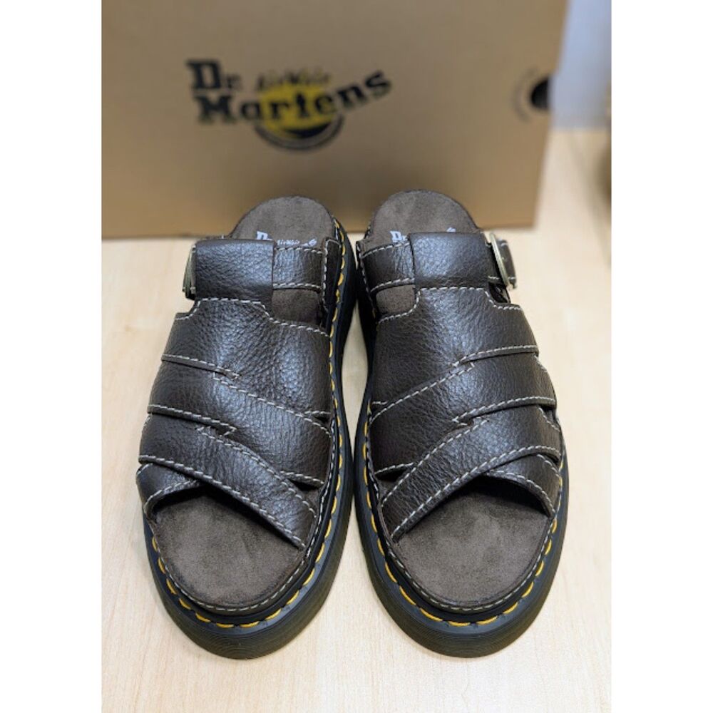 Dr. Martens Kelp Brown Maxxy Slide AR Rogue Leather Unisex Sandals UK 8 NIB - Picture 5 of 13